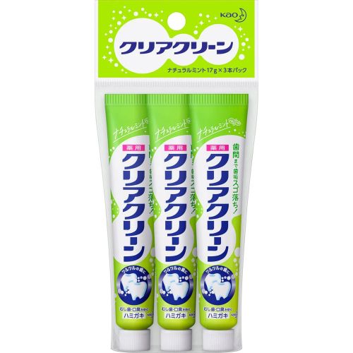 Као Clear Clean Natural Mint Mini Зубна паста з фтором, мятний смак, 17 г x 3 шт