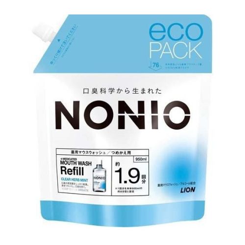 Lion NONIO Clear Herb Mint Ополіскувач для ротової порожнини, травяна мята, поповнення 950 мл