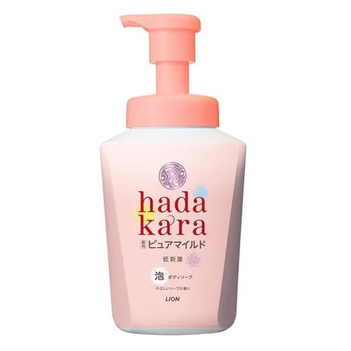 LION Hadakara Foam Ніжне пінне мило для дітей і дорослих, аромат мила і персика, 550 мл