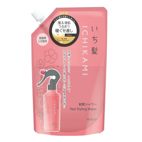 Kracie Ichikami Hair & Scalp Moisturizing Japanese Herbal Shower Спрей для волосся та шкіри голови, термозахист, поповнення 375 мл