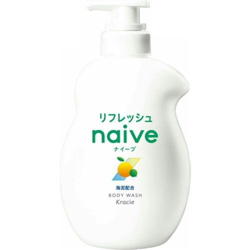 Kracie Naive Body Soap Sea Mud Рідке мило для тіла з морською гряззю, 530 мл