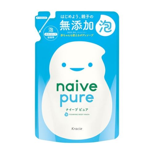 Kracie Naive Pure Foaming Body Soap Пінисте мило для тіла, для дітей і дорослих, поповнення 450 мл