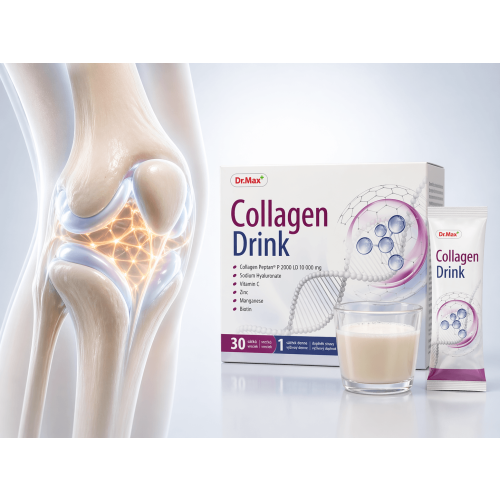 Dr.Max Collagen Drink Колаген Пептан 10000 мг, гіалуронат, вітамін С, цинк, марганець, біотин, 30 саше на 1 місяць