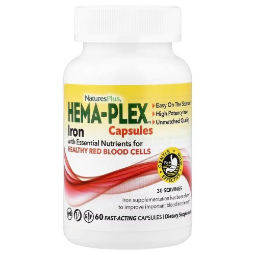 Капсули з залізом Hema-Plex®, 60 капсул (NaturesPlus)