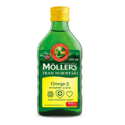Риб’ячий жир Меллер (Moller) зі смаком лимону, 250 мл, Норвегія
