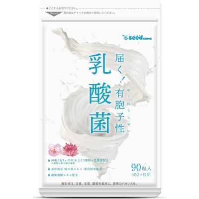 Seedcoms Дієтична добавка зі спорами кисломолочних бактерій, екстрактами фруктів, хризантеми та сакури, 90 капсул