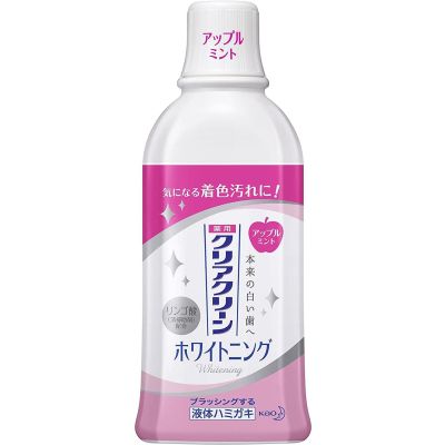 Kao Clear Clean Whitening Dental Rinse Apple Mint ополіскувач отбеливающий даже смолу табака 600 мл