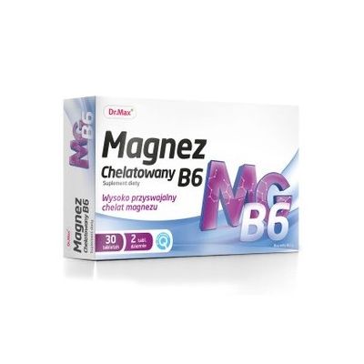 Dr.Max магній хелатний (дигліцинат) 100 мг + вітамін В6 2,1 мг, 30 таблеток
