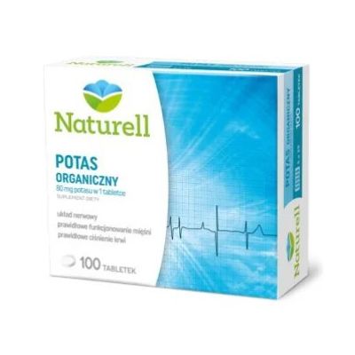 Naturell Калия глюконат, 320 мг калия в 4 таблетках, 100 таблеток на 25 днів прийому