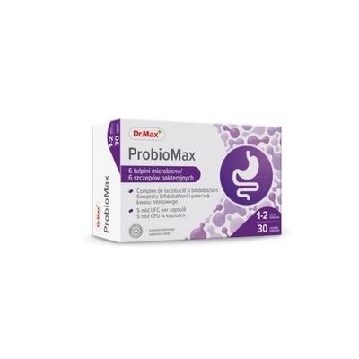 Dr.Max ProbioMax 6 різновидів біфідо та лакто бактерій 5 мільярдів КУО, 30 капсул