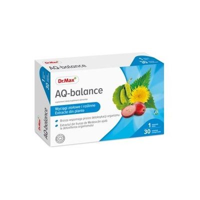 Dr.Max Aq-balance рослинні та трав'яні екстракти для детоксу, 30 таблеток на 30 днів прийому
