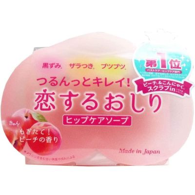 Pelican Koisuru Oshiri Мило-скраб для ягодиц і бедер з AHA і скрабом з конняку і частичек косточ персика 80г