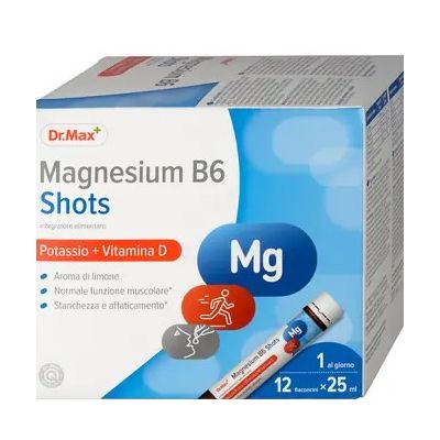 Dr.Max Magnesium B6 Shot магній (3 форми), калій, вітамін В6, 12 флаконів по 25 мл