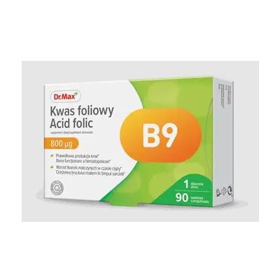Dr.Max фолієва кислота 800 мкг, 90 таблеток на 90 днів