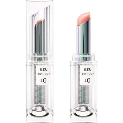 UZU by FLOWFUSHI 38 ℃ / 99F lipstick TOKYO ±0 Clear Semi-Gloss Прозрачная полуглянцевая помада-блиск 3, 8 г
