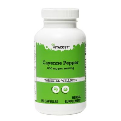 Vitacost Cayenne Pepper Кайенский перец, 180 капсул на 90 днів