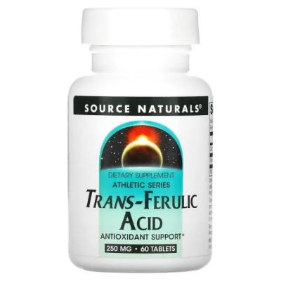 Source Naturals Trans-Ferulic Acid Athletic Series Транс-феруловая кислота 250 мг, 60 таблеток
