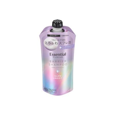 Kao Essential Premium Moisture Barrier Shampoo Зволожувальний шампунь для неслухняного волосся, запасной блок 340 мл