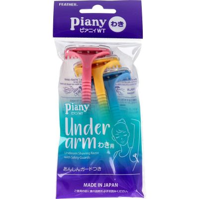 Feather Piany WT Одноразовий безпечний бритвений станок для пахв з одним лезвием, 3 шт