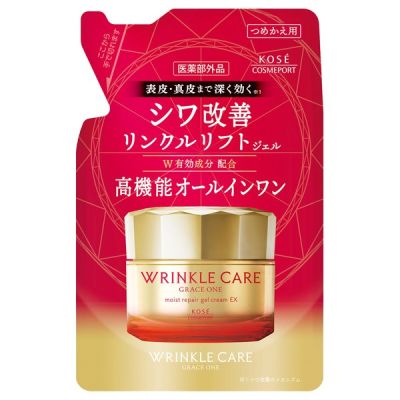 Kose Grace One Wrinkle Care Moist Gel Cream EX крем-гель з ніацинамідом від зморшок, зволоження і лифт., реф 90г