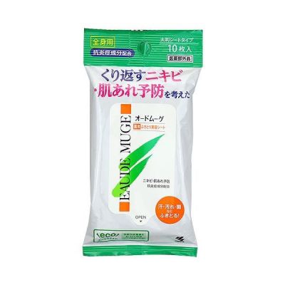 Kobayashi Eaude Muge Wipe Sheet Очищающие хлопковие салфетки для проблемної шкіри з акне, 10 шт