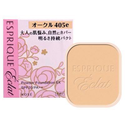 Kose ESPRIQUE Eclat Brightening Pact EX SPF20 PA++ Сияющая тональна основа, рефіл, OC405е Охра, 9, 3 г