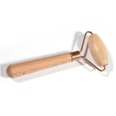 Zhuzhou Роликовий массажер Ju для догляду за шкірою обличчя, односторонній, дерево