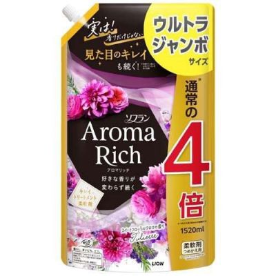 LION Soflan Aroma Rich Juliet парфумований кондиціонер для білизни, квітковий аромат, змінний блок 1520 мл