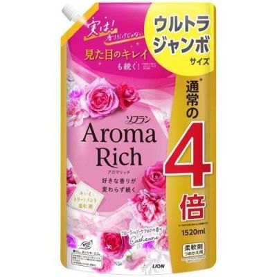 LION Soflan Aroma Rich Catherine парфумований кондиціонер для білизни, аромат квітів і фруктів, змінний блок 1520 мл