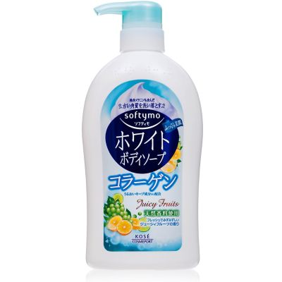 KOSE Softymo White Body Soap Рідке мило для тіла з колагеном, фруктовий аромат, 600 мл