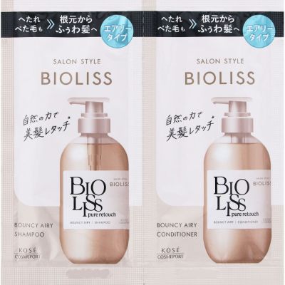 KOSE SS Bioliss Pure Touch Petafuwa Shampoo & Hair Conditioner Trial Set Пробний набір шампунь і кондиціонер, 10 мл + 10 мл