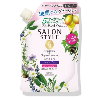 KOSE Salon Style Shampoo Rich Moisture Зволожувальний шампунь, квітковий аромат, змінний блок 360 мл