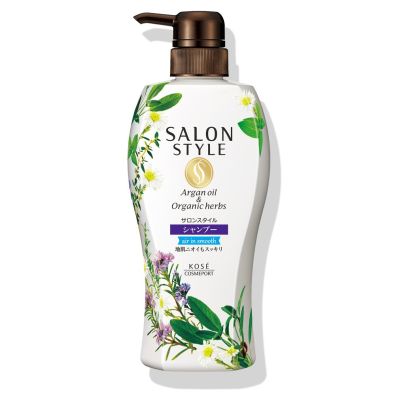 KOSE Salon Style Shampoo Air in Smooth Разглаживающий шампунь, колірочно-травяной аромат, 500 мл