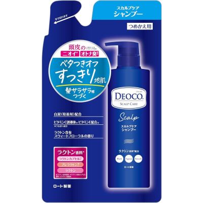 ROHTO Deoco Scalp Care Shampoo Шампунь по уходу за шкірою голови, змінний блок 370 мл