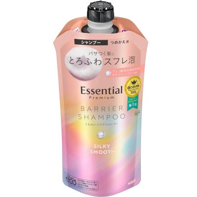 Kao Essential Premium Moisture Barrier Shampoo Зволожувальний шампунь для сухого волосся, змінний блок 340 мл