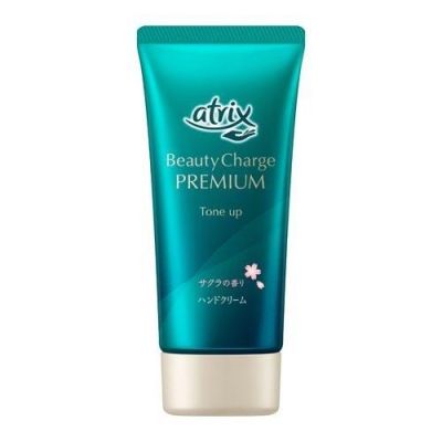 Kao Atrix Beauty Charge Premium Tone Up Hand Cream SPF20/PA+ Тонуючий крем для рук, аромат сакури, 60 г