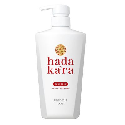 LION Hadakara Рідке мило для тіла, удерживает влагу на шкірі, квітковий аромат, 500 мл