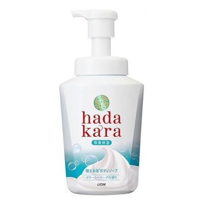 LION Hadakara Foam Зволожувальне пінне мило для тіла, аромат кремового мила, 550 мл