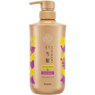 Kracie Ichikami Damage Repair & Color Care Shampoo Відновлювальний шампунь для пошкодженого волосся, з дозатором, 480 мл
