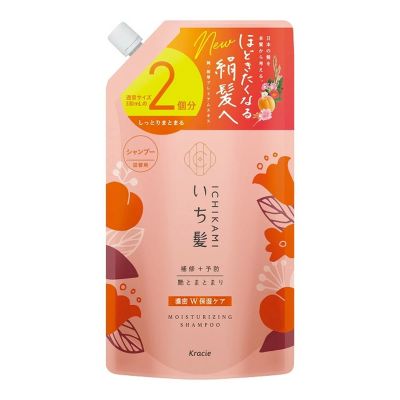 Kracie Ichikami Dense Double Moisture Care Shampoo Шампунь для зволоження і блиску волосся, змінний блок 660 мл