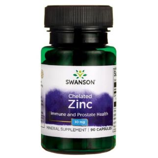 Swanson Ultra Albion Chelated Zinc Glycinate Цинк гліцинат у хелатній формі 30 мг, 90 капсул на 90 днів