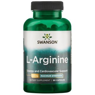 SWANSON Premium L-Arginine - Maximum Strength 850 mg Аргінін Супер сильний, 90 капс