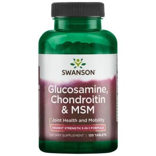 Swanson Glucosamine, Chondroitin & MSM формула 3-в-1 глюкозамін, хондроїтин і MSM, 120 таб