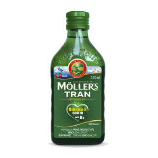 Mollers Tran Omega-3 натуральний риб'ячий жир з Норвегії для дорослих та дітей від 3-х років, без добавок, 250 мл
