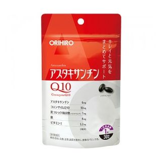 ORIHIRO Астаксантин, Q10, вітамін Е, залізо + біопірен, 30 м'яких капсул на 30 днів