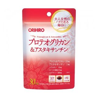 Orihiro Proteoglycan & Astaxanthin сквален, еластин, ластівчино гніздо, 30 капсул на 30 днів