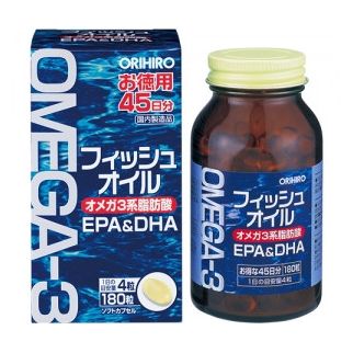 ORIHIRO Omega 3, жирні кислоти ЕРА, DHA, Риб'ячий жир, 180 капсул на 45 днів прийому