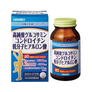 Orihiro високочистий глюкозамін, хондроїтин, гіалуронова кислота, колаген, протеоглікан, амінокислоти, 270 таб