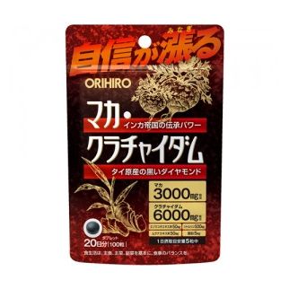 Orihiro Мака + krachai dum, цитрулін, елеутерокок, мукуна, цинк, вітаміни, 100 капс 20 днів