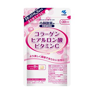 Kobayashi колаген + гіалуронова кислота + маточне молочко + вітамін С + соєвий ізофлавон, 240 таб на 30 днів